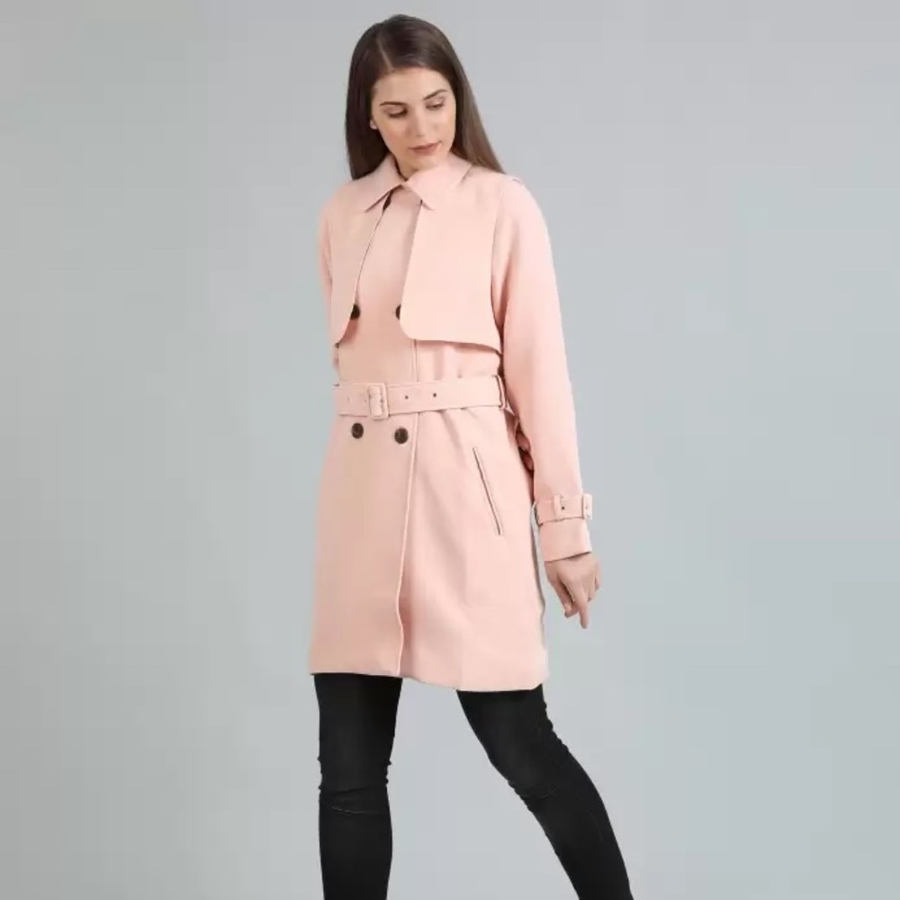 Chic Forever 21 Peach Trench Coat - Size Small